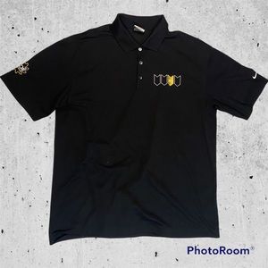 Nike Soil Warrior polo shirt embroidered logo golf short sleeve black mens large